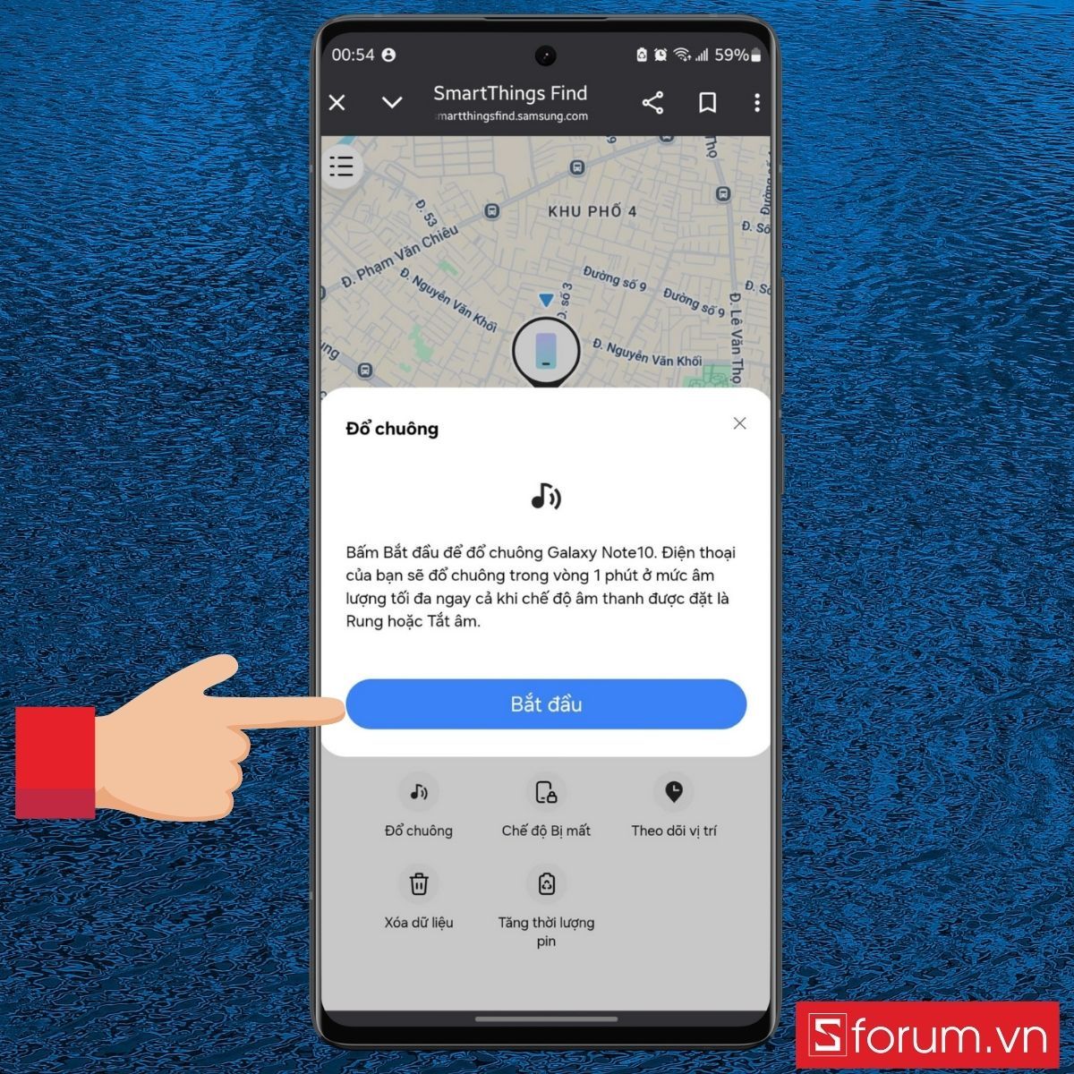 Mở chuông trên Samsung