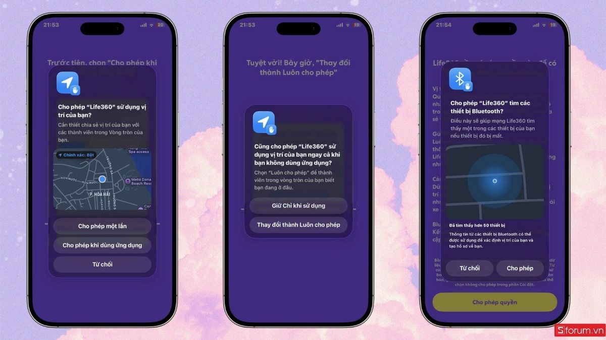 Cho phép ứng dụng truy cập vị trí