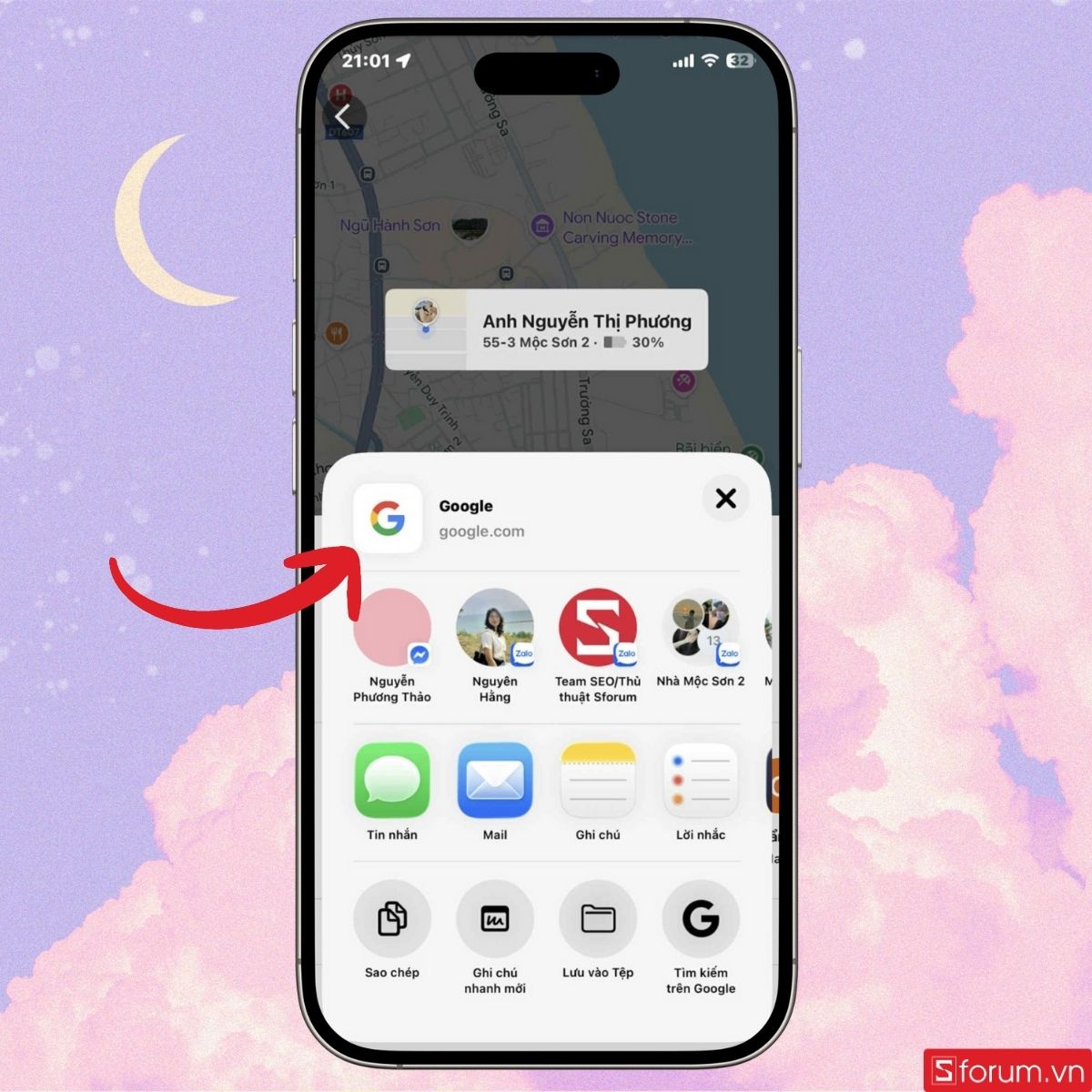 Bạn có thể gửi lời mời chia sẻ định vị ở nhiều cách thức khác nhau