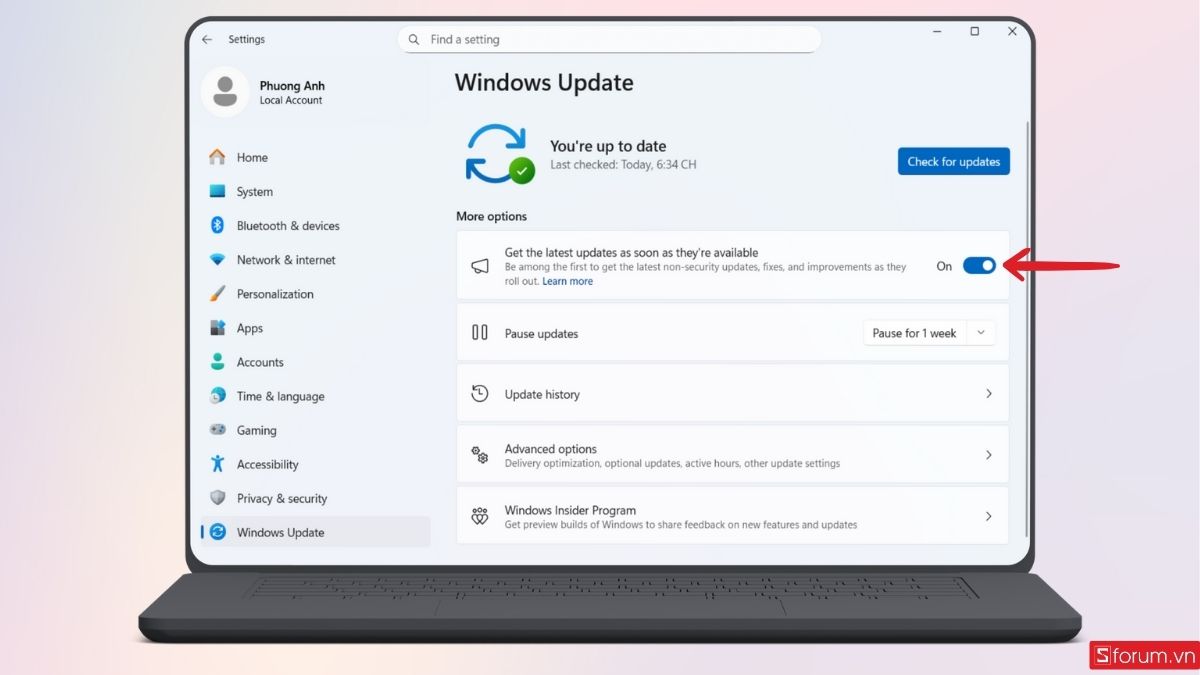 Chọn vvàomujc Get the latest updates as soon as they’re available
