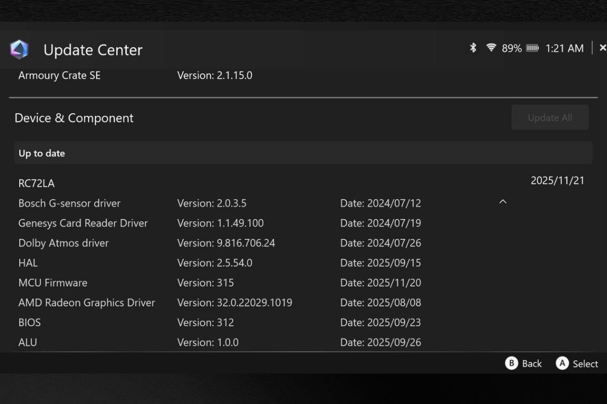 Cập nhật ROG Ally X