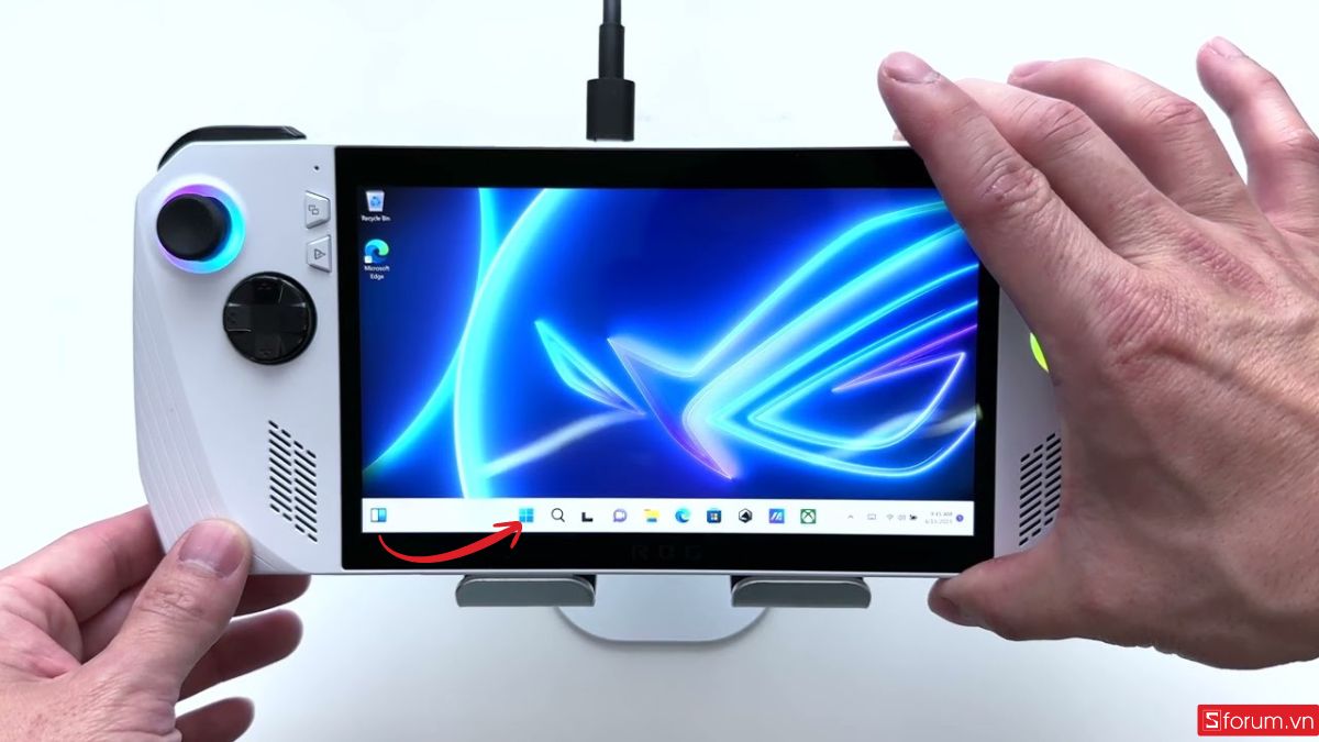 Về giao diện chính và khởi động lại ROG Ally