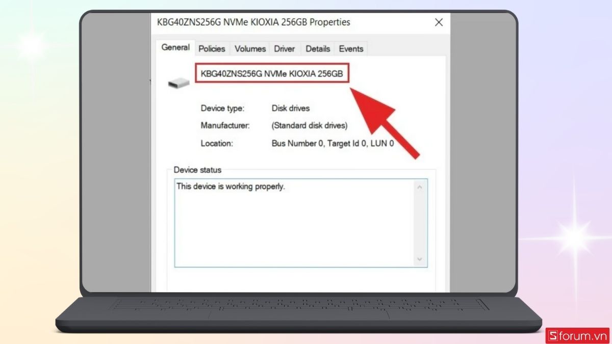 Xem thông tin ổ đĩa chi tiết