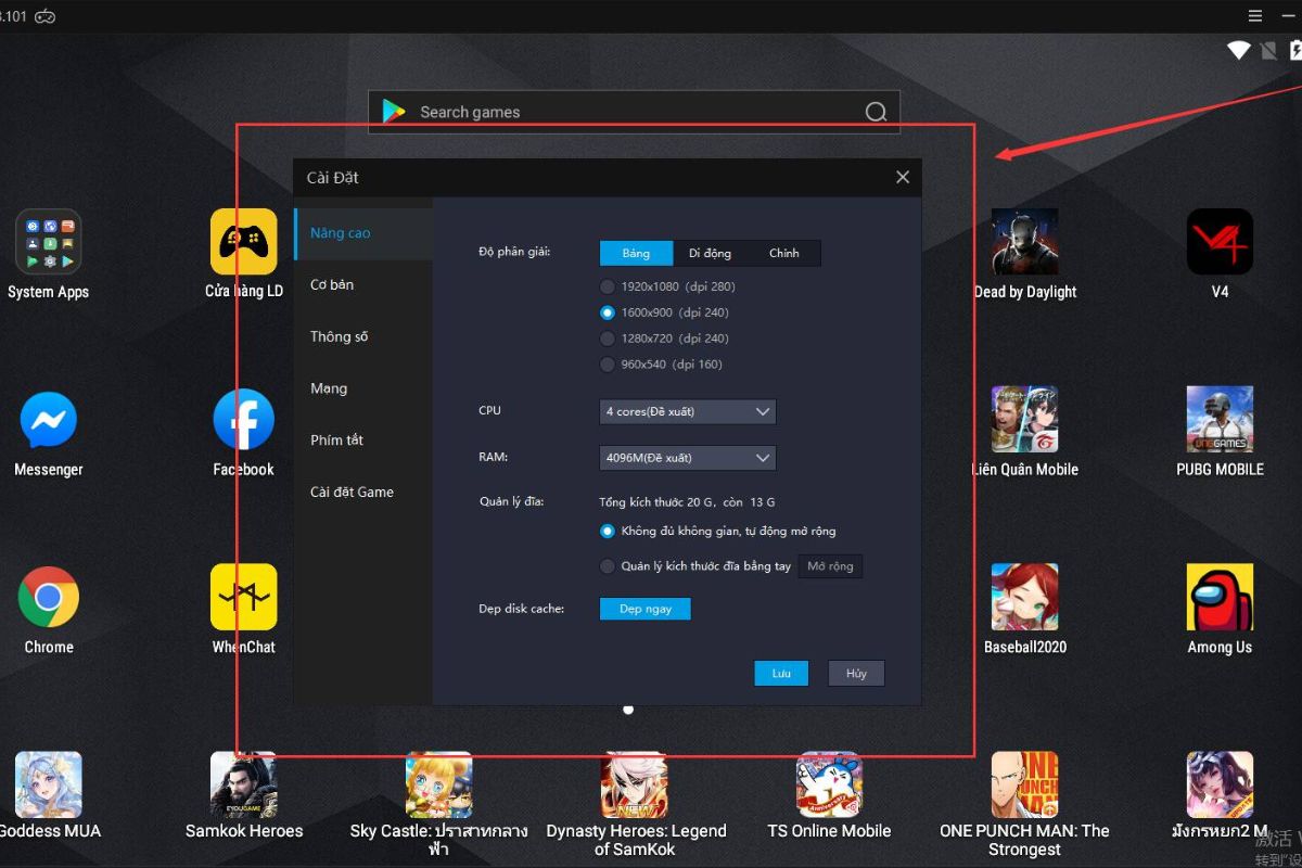 Những cấu hình PC chạy LDPlayer phù hơp nhất