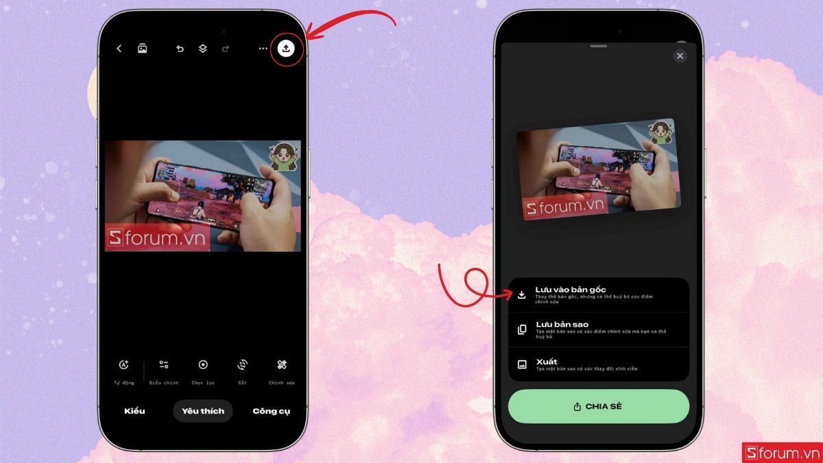 Lưu ảnh về máy