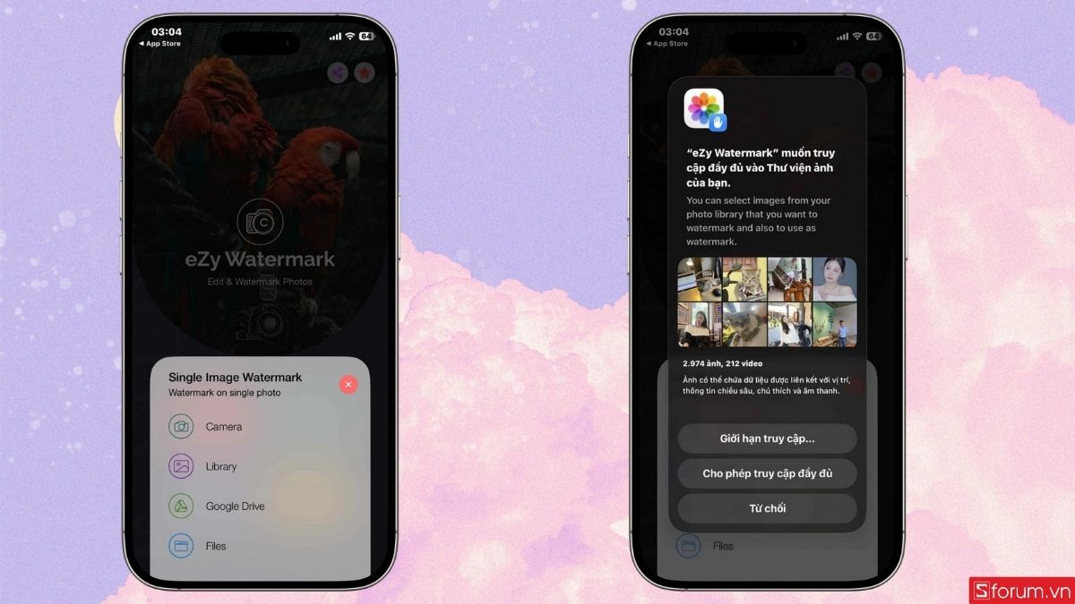 Cấp quyền truy cập thư viện ảnh