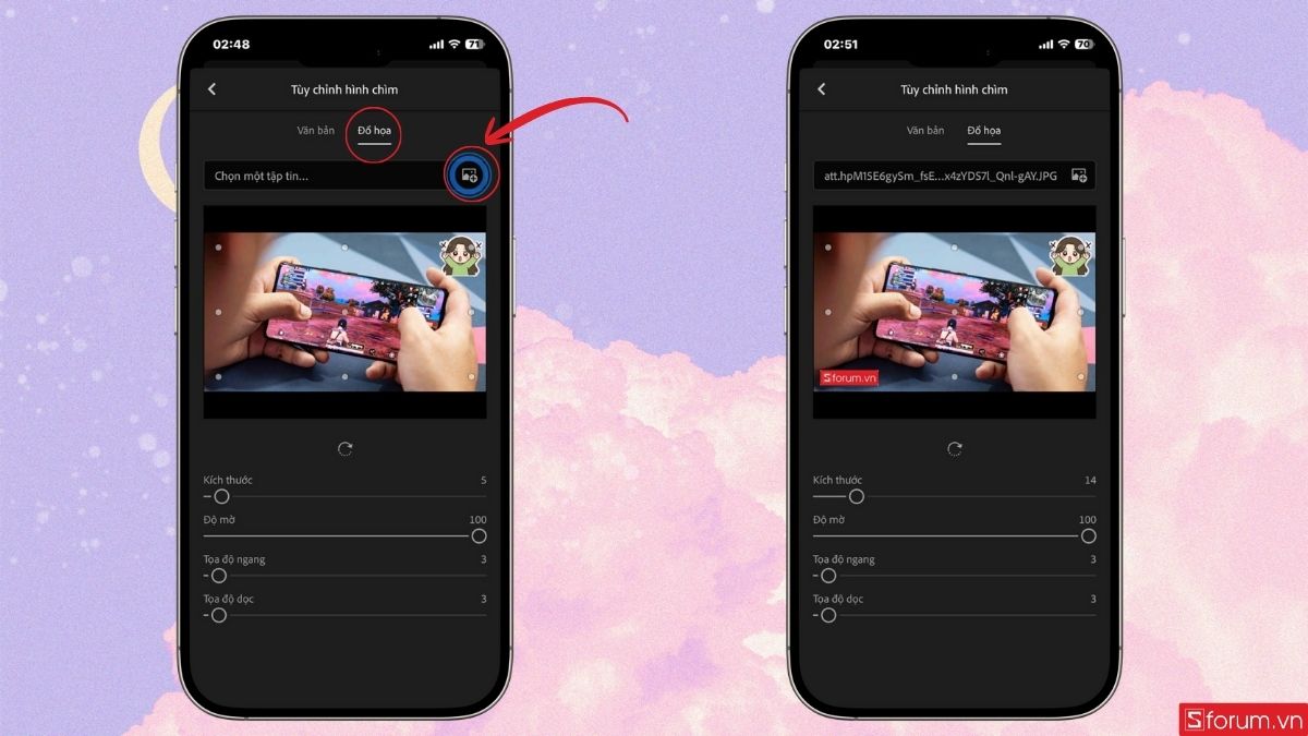 Tải hình ảnh logo lên ảnh cần sửa