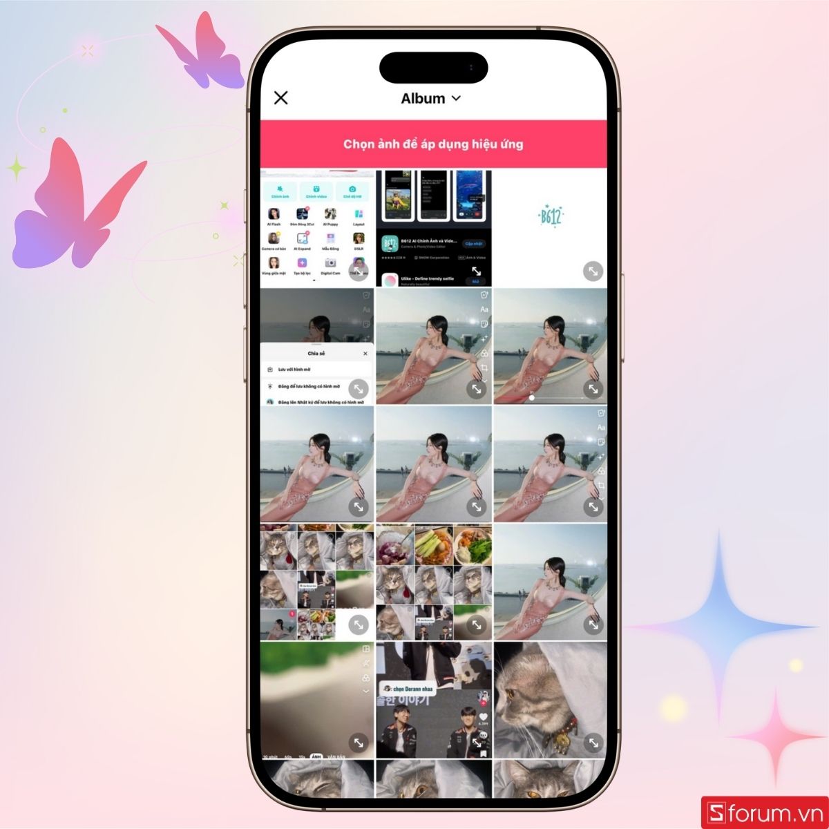 Chọn một ảnh cần chỉnh sửa