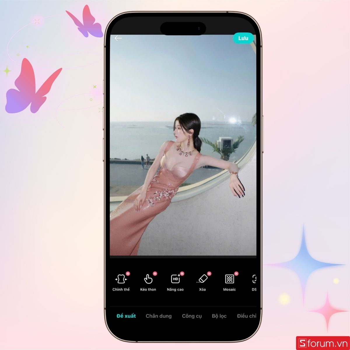 Giao diện chỉnh sửa ảnh trên B612