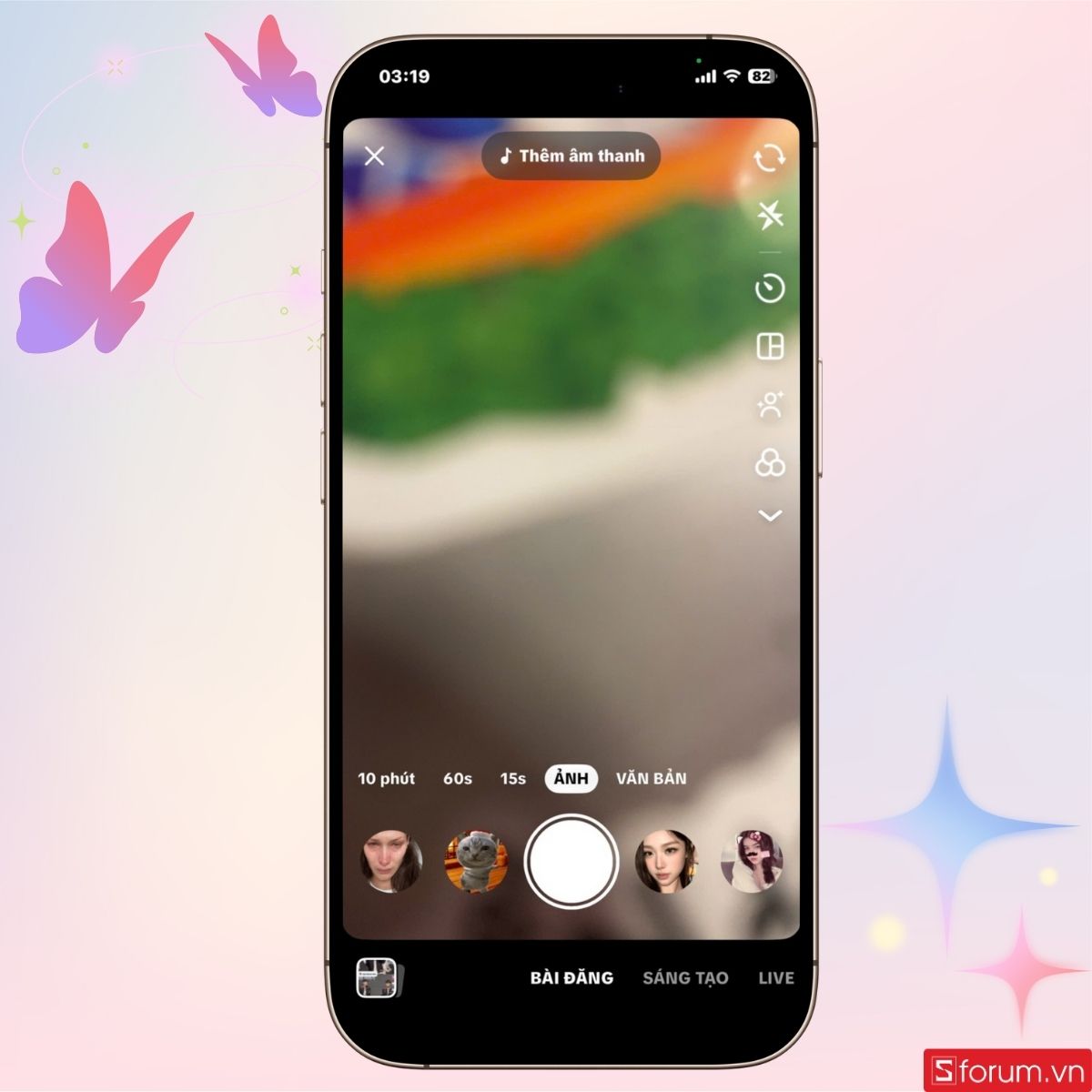 Giao diện chính khi chỉnh ảnh trên TikTok