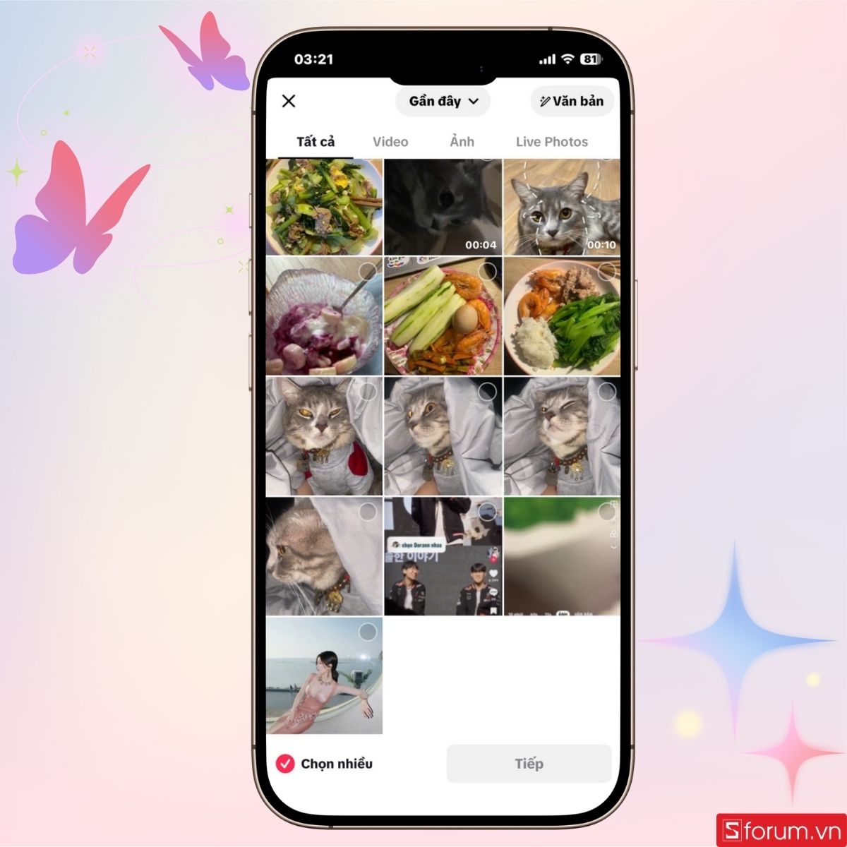 Chọn một ảnh để tải lên TikTok