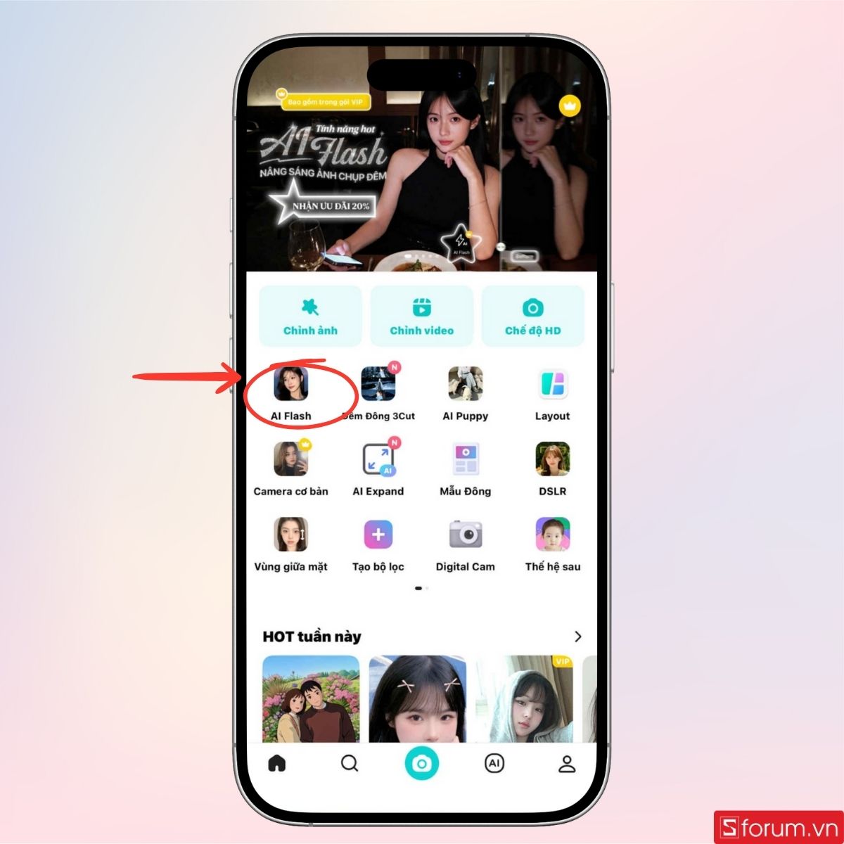 Nhấn vào AI Flash để bắt đầu sử dụng tính năng