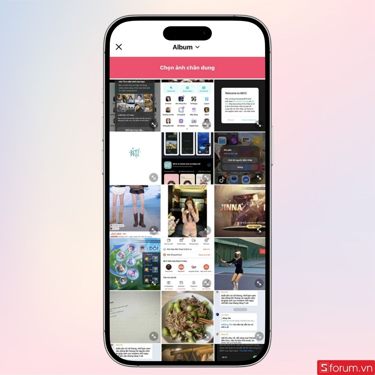 Tải một ảnh lên từ anlbum