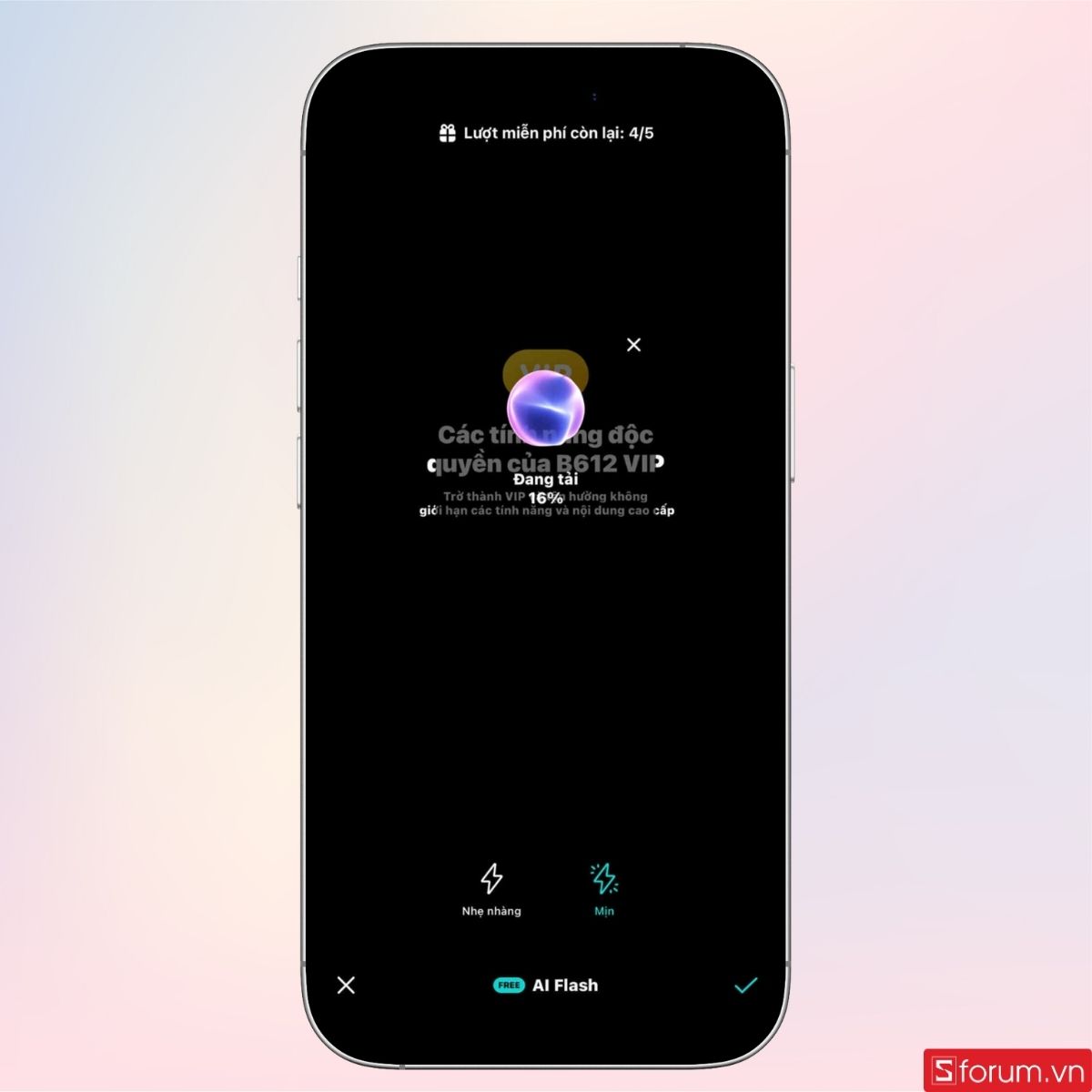 B612 sẽ tiến hành xử lý ảnh