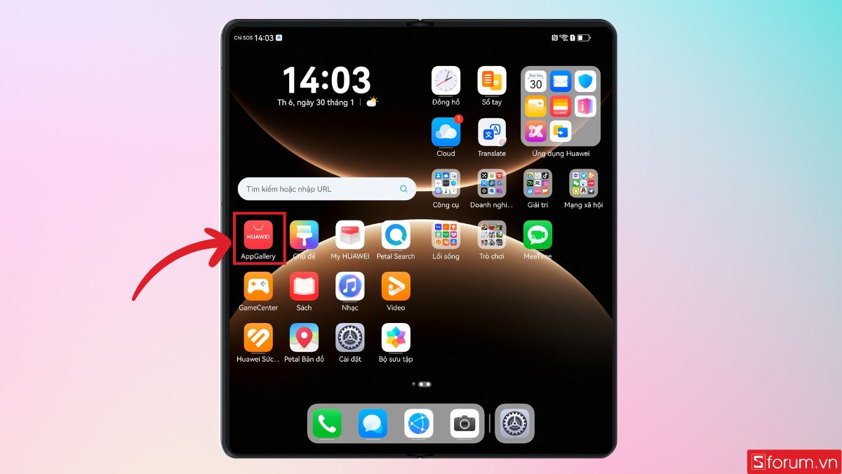 Nhấn chọn AppGallery trên giao diện chính