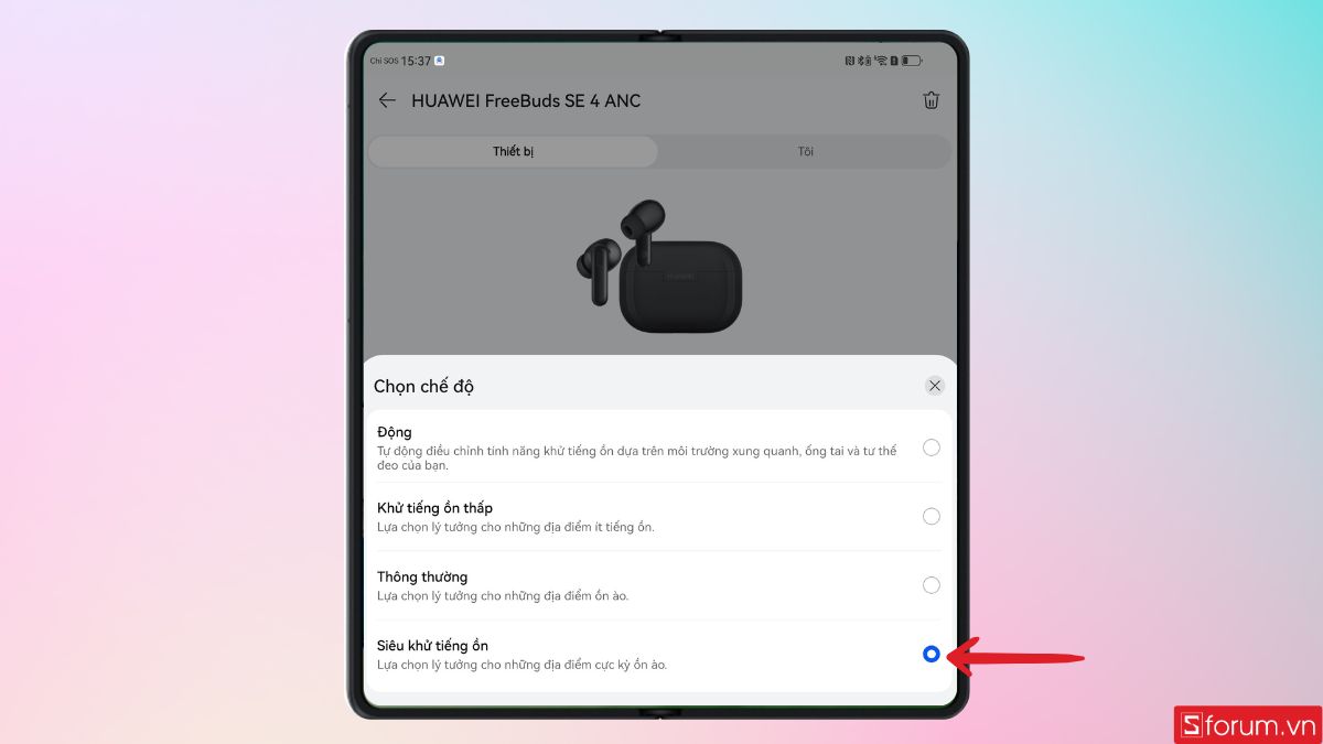 Chọn mục Siêu khử tiếng ồn để hoàn tất
