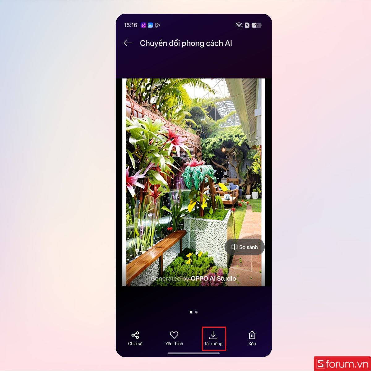 Hoàn tất chuyển đổi và tải ảnh về máy