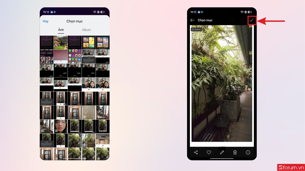 Tải một bức ảnh muốn chuyển đổi phong cách AI từ album