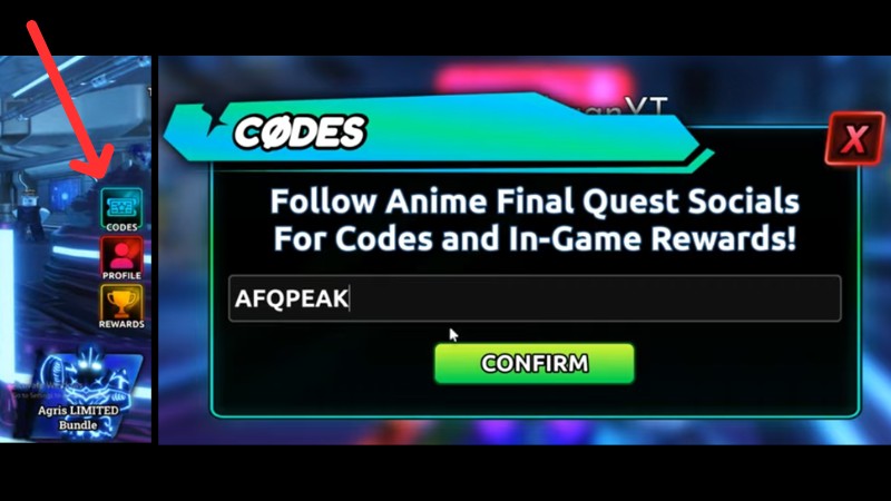 Lưu ý chung khi nhập code game Anime Final Quests