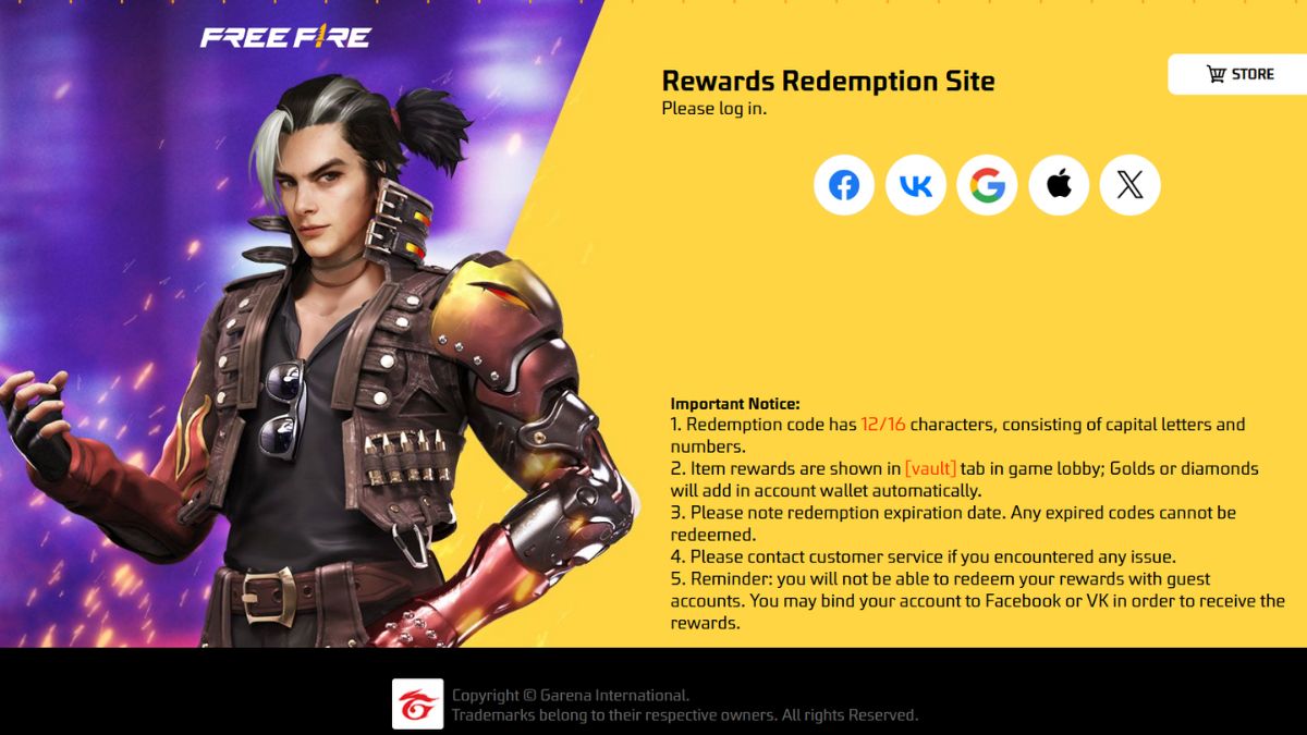 Truy cập vào trang nhập code của Garena