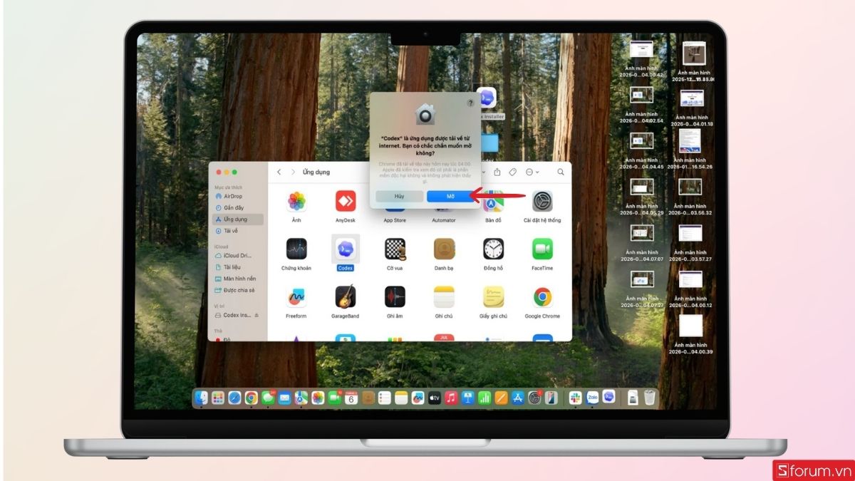 Xác nhận mở ứng dụng trên MacOS
