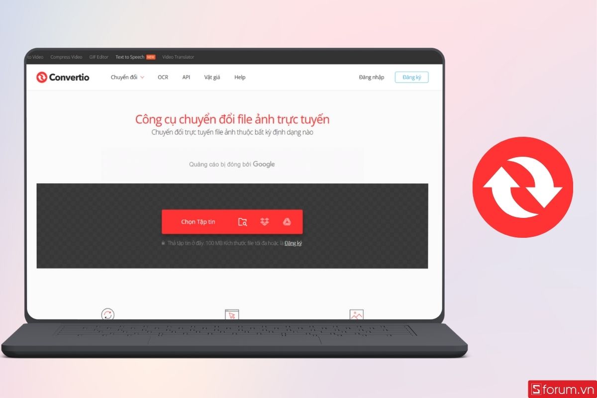Convertio là công cụ chuyển đổi đuôi ảnh đa năng