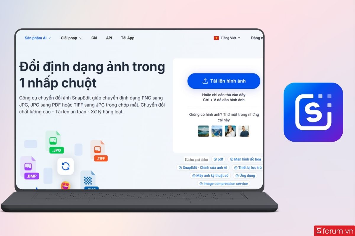 Công cụ chuyển đổi đuôi ảnh của SnapEdit 