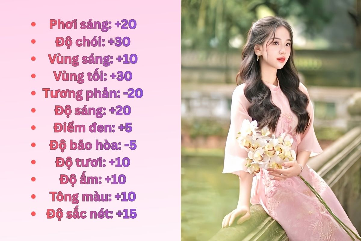 Công thức chỉnh màu ảnh trong trẻo