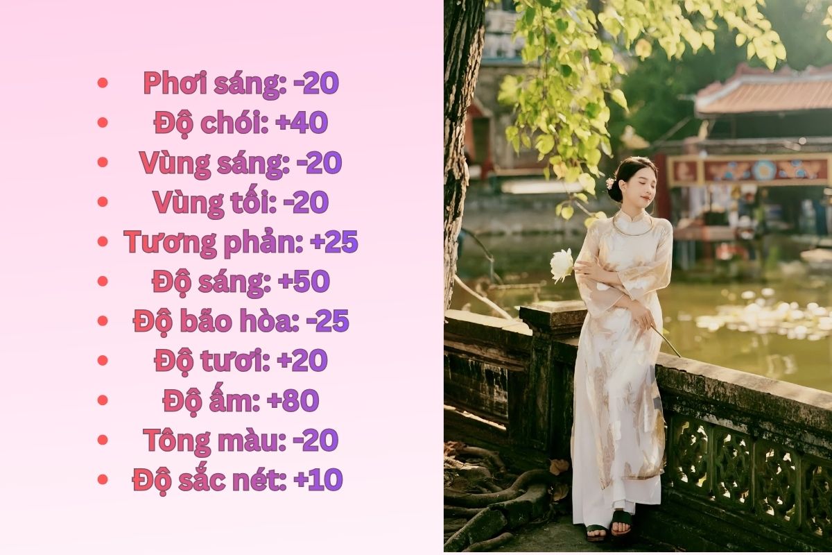 Công thức chỉnh màu ảnh nắng ấm
