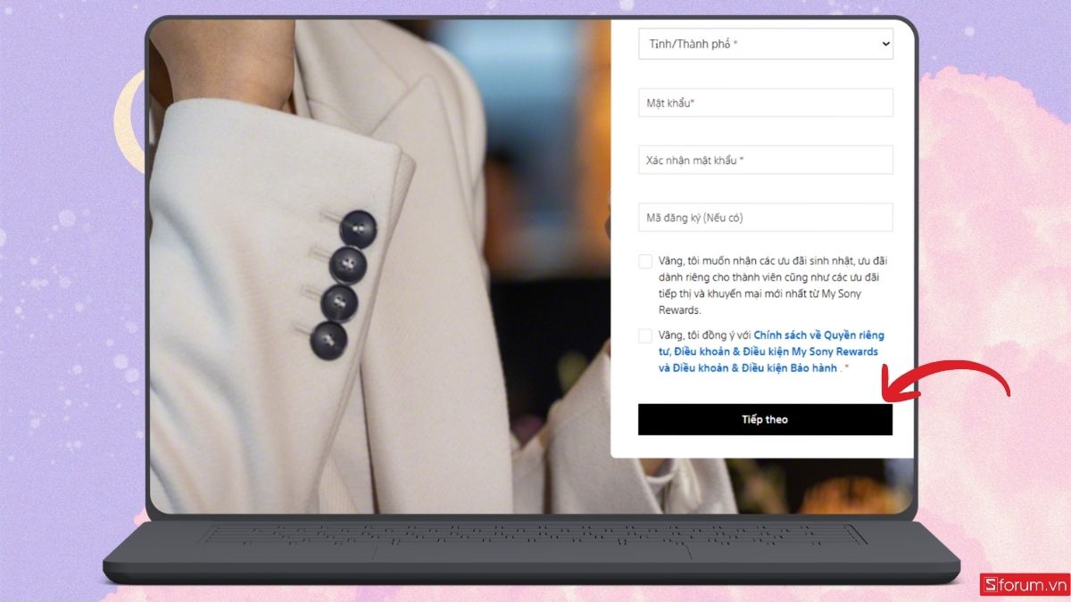 Nhấn vào Tiếp theo để nhận mã xác minh