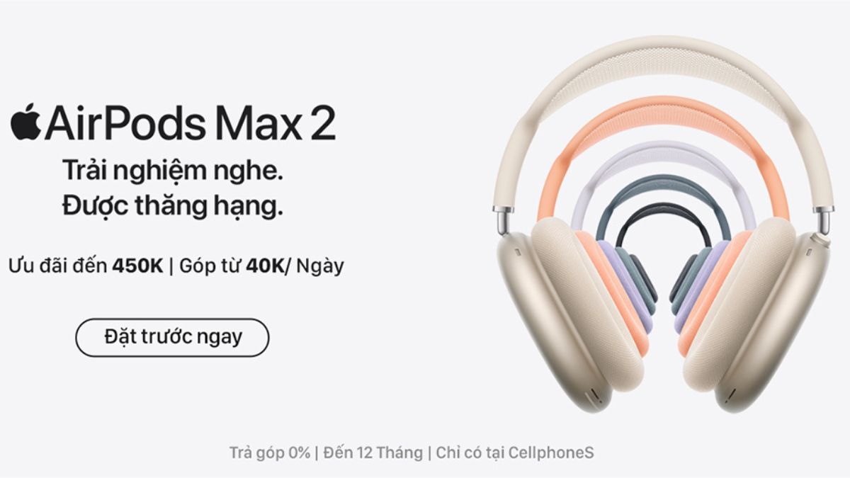 Đặt trước Apple AirPods Max 2 2026 – Giá tốt, ưu đãi lớn, số lượng có hạn!