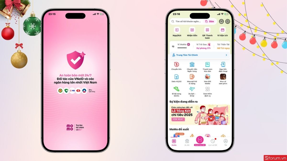 Mở Momo và đăng nhập tài khoản