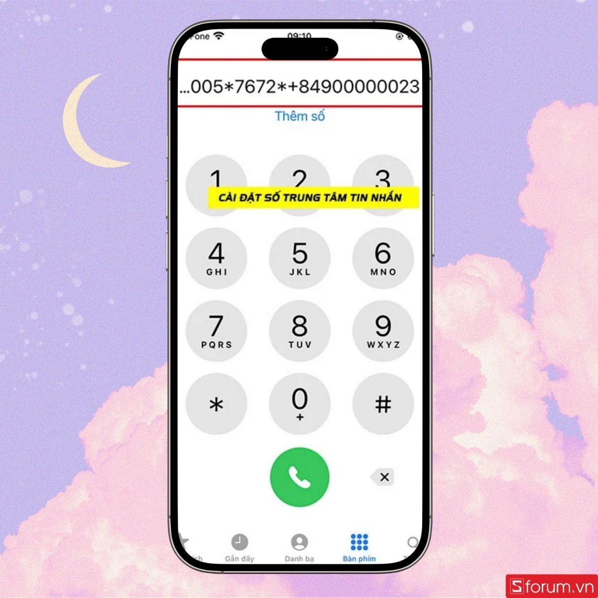 Cú pháp cài đặt số trung tâm tin nhắn