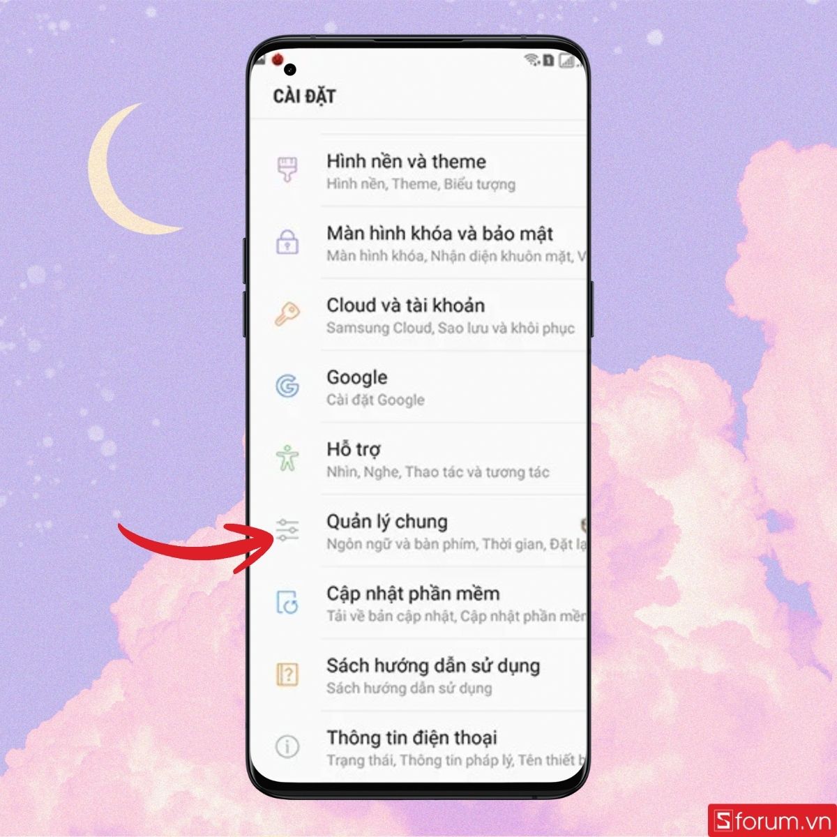 Vào mục Quản lý chung