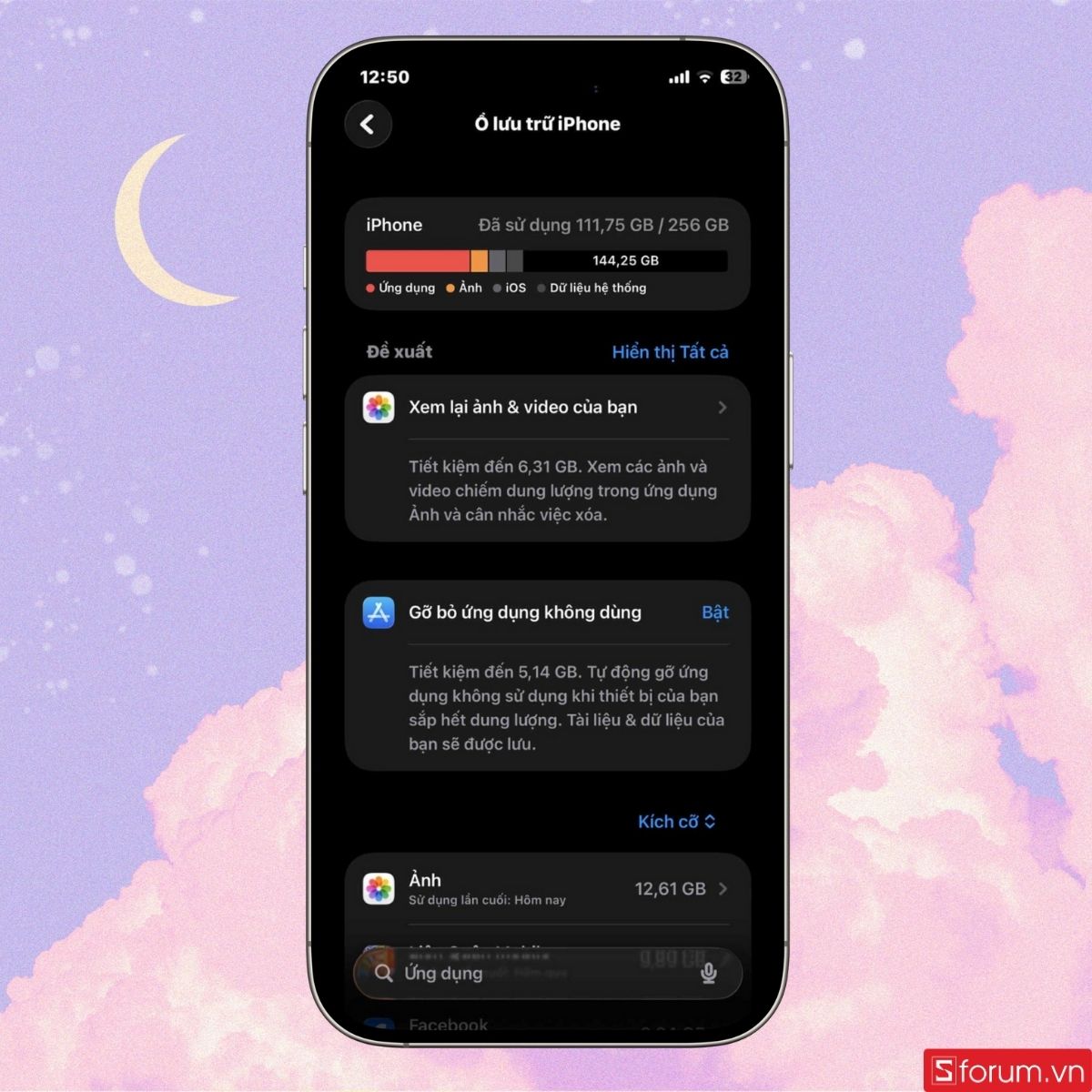 Kiểm tra dung lượng trên iPhone
