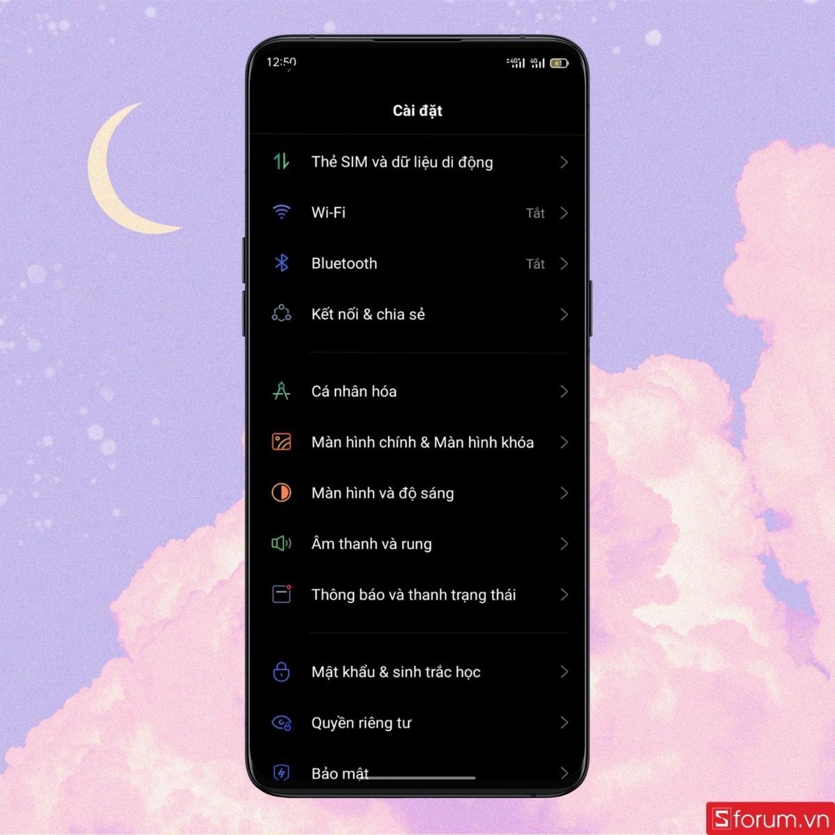 Vào mục Cài đặt trên Android