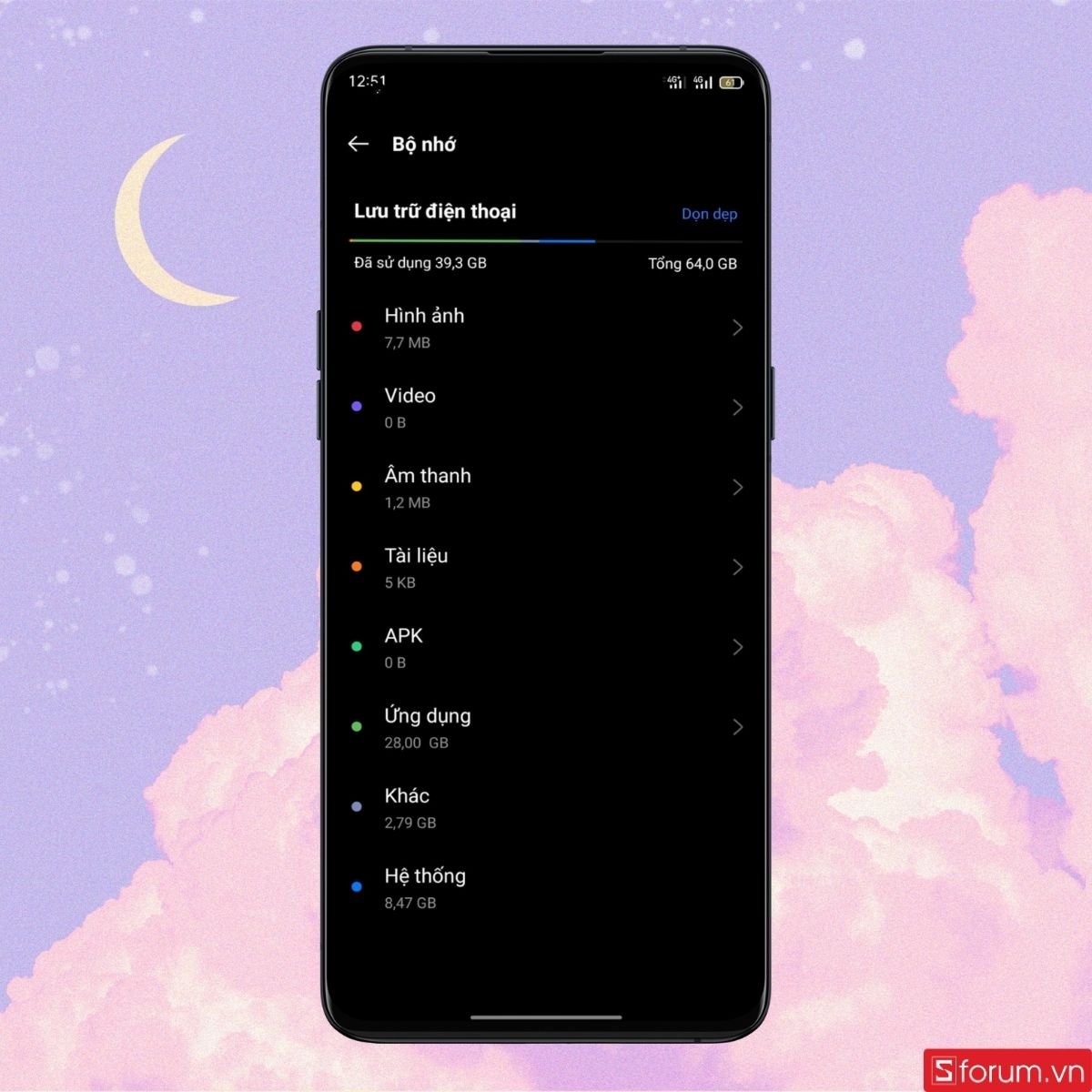 Kiểm tra lưu trữ điện thoại Android