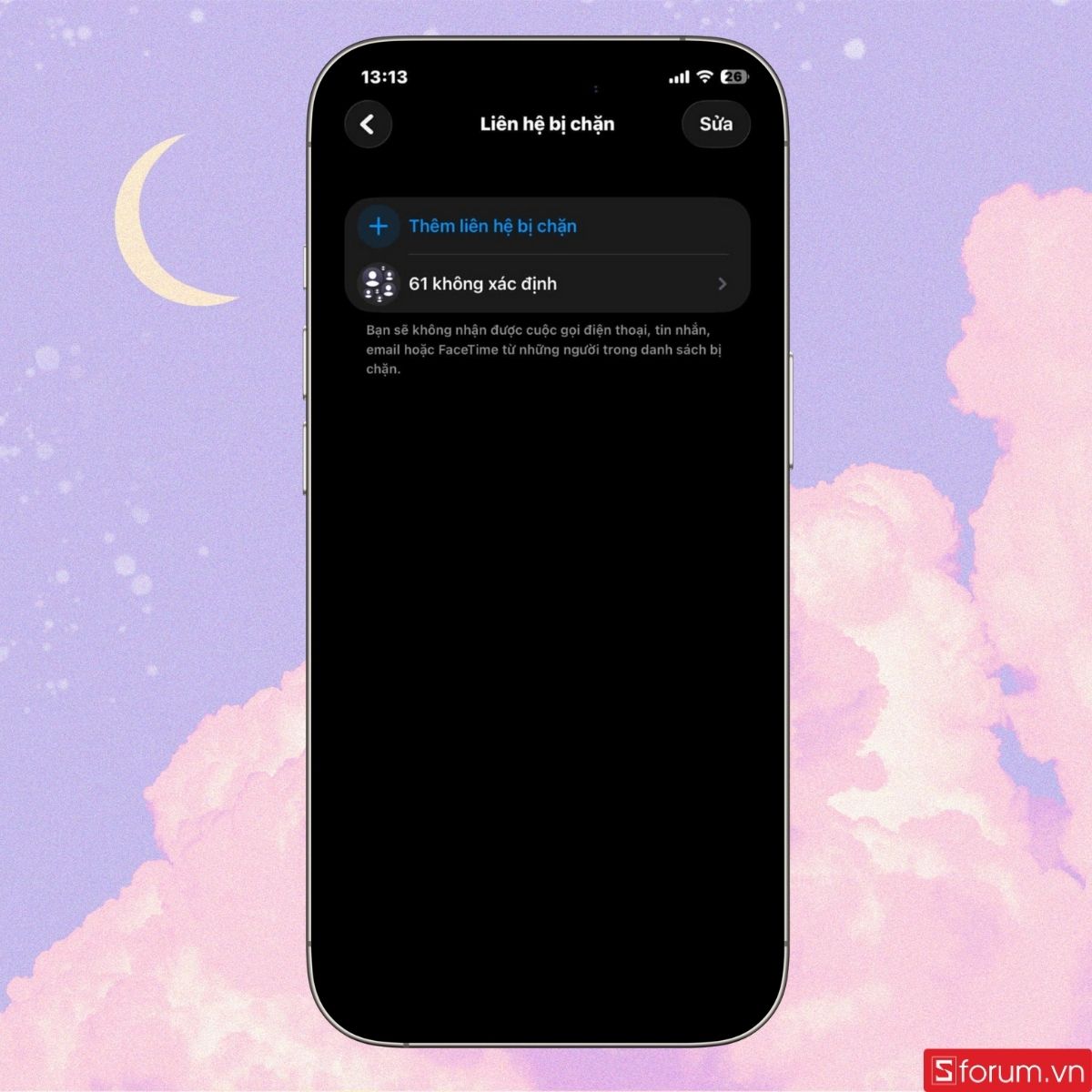 Danh sách các liên hệ bị chặn