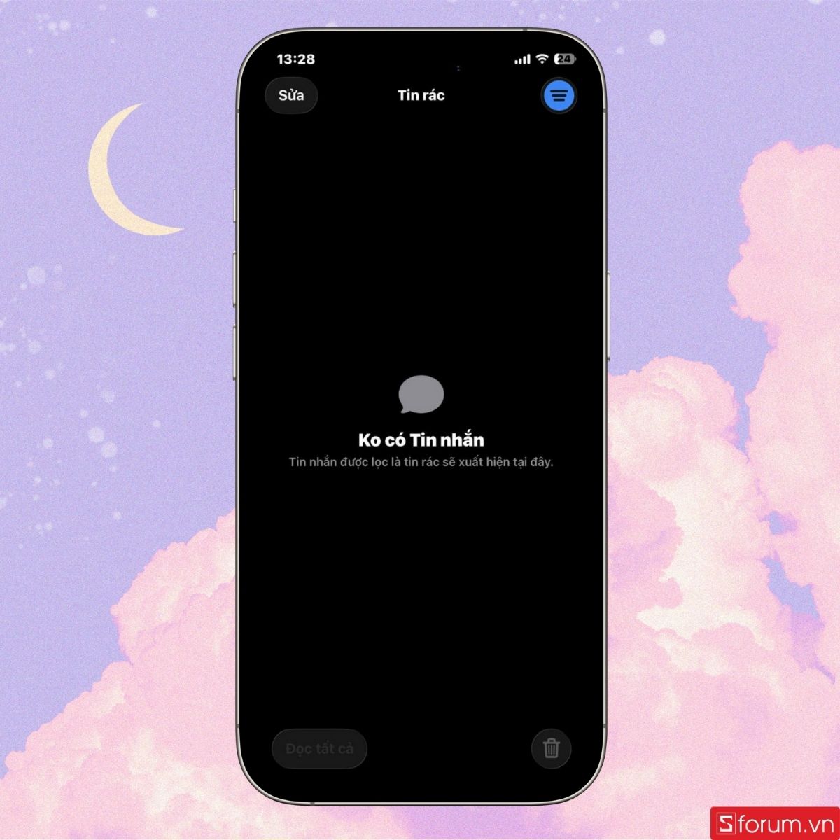 Các tin rác trong ứng dụng tin nhắn sẽ được hiển thị