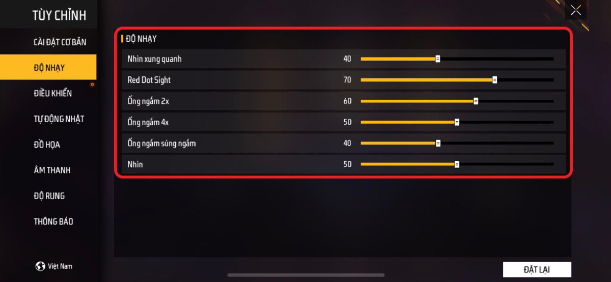 Độ nhạy trong Free Fire được hiểu là gì?