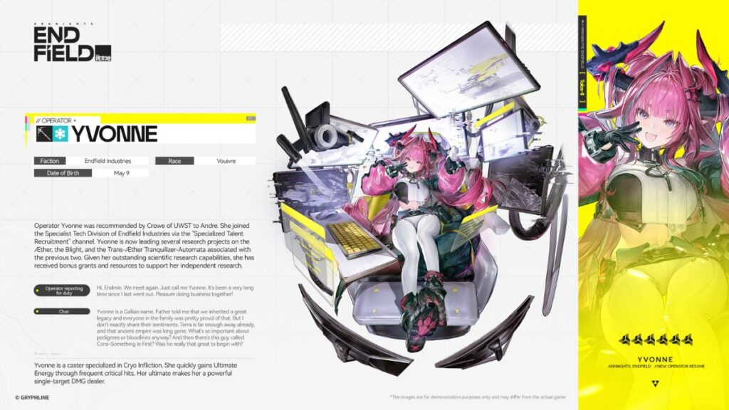 Đội hình Cryo với Yvonne mang phong cách kiểm soát ổn định