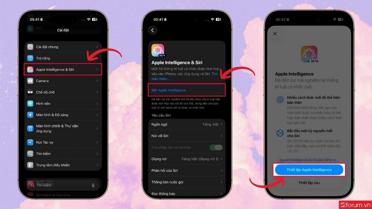 Bật tính năng Apple Intelligence trong cài đặt