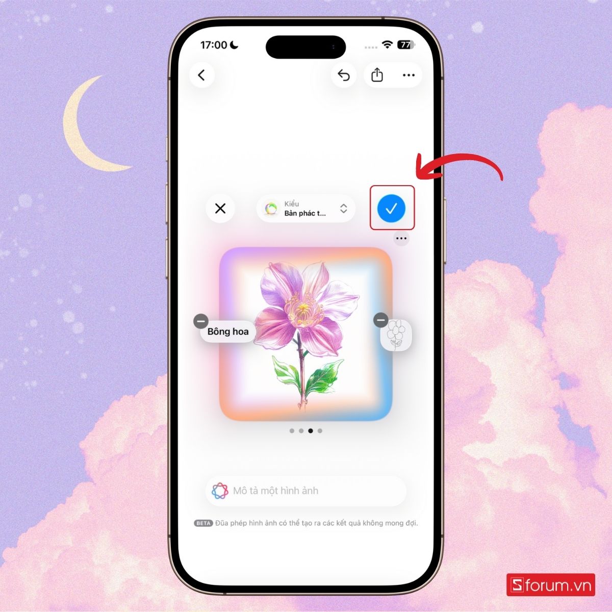Nhấn lưu để thêm ảnh vào Ghi chú