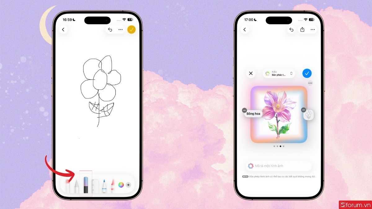 Tính năng tạo phác thảo bằng hình vẽ đơn giản