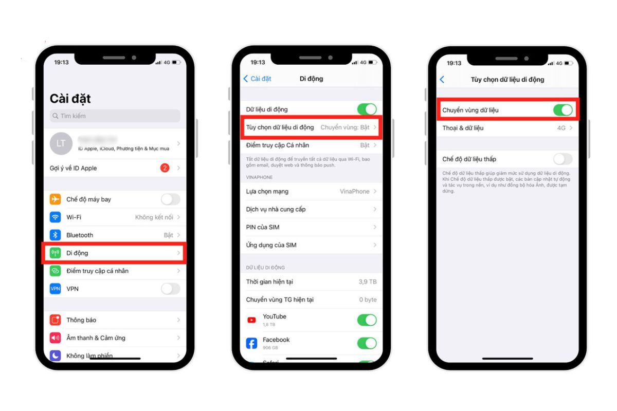 Chuyển vùng dữ liệu trên iPhone