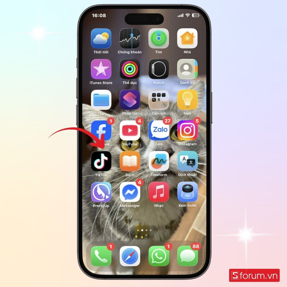 Mở ứng dụng TikTok trên điện thoại