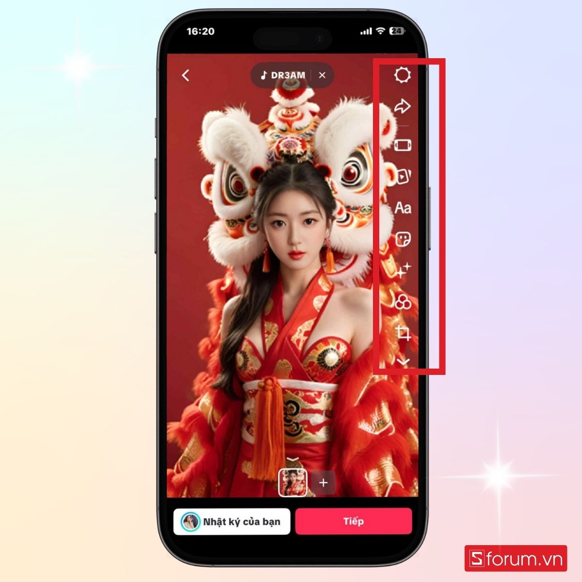 Có thể chỉnh thêm màu sắc hay ánh sáng sau khi dùng filter