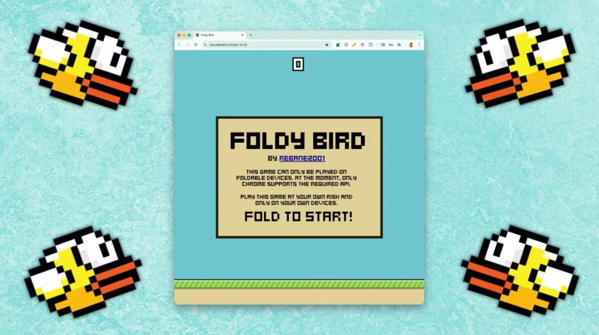 Xuất hiện Flappy Bird phiên bản "nhà giàu", chỉ bay được nếu bạn dám gập điện thoại liên tục Xuất hiện Flappy Bird phiên bản "nhà giàu", chỉ bay được nếu bạn dám gập điện thoại liên tục