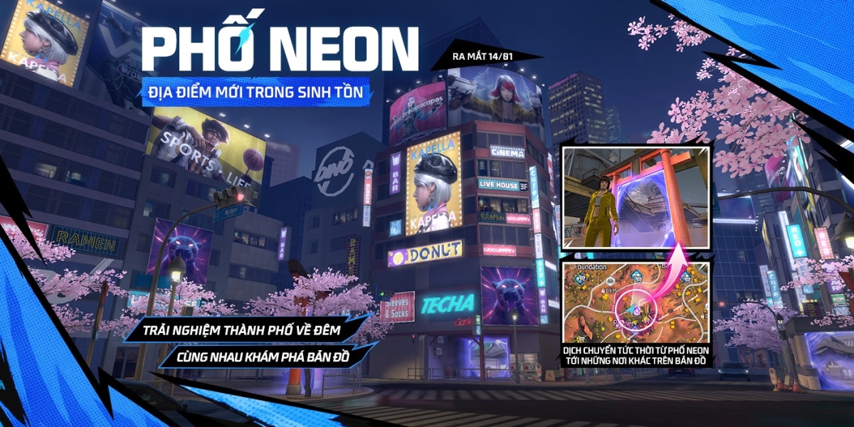 Điểm mới trong sinh tồn với bản đồ Phố Neon 