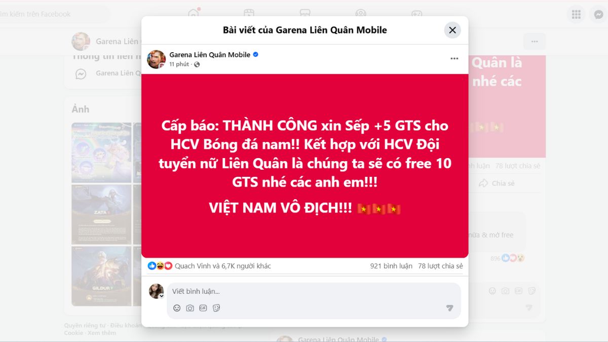 Garena Liên Quân Mobile công bố tặng free Giấy Tuyệt Sắc cho các game thủ